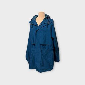 Gore-tex Rain Parka Coat Jacket L Men Turquoise Waterproof Eddie Bauer EUC